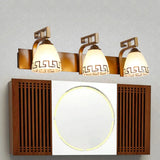 Ivory Glass Dome Vanity Sconce - Gold With Curvy Iron Arm 2/3 Lights Bathroom Wall Lamp Fixture 3 /
