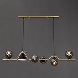 Ivory Glass Island Pendant Light: Geometric Contemporary Hanging Fixture For Restaurants 6 / Gold