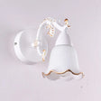Ivory Glass Wall Mount Vanity Sconce - Classic Flower Design Ideal For Bathrooms 1 / White