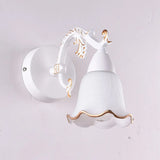Ivory Glass Wall Mount Vanity Sconce - Classic Flower Design Ideal For Bathrooms 1 / White