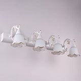 Ivory Glass Wall Mount Vanity Sconce - Classic Flower Design Ideal For Bathrooms 4 / White