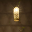 Japanese Hand Twisted Hanging Light Bamboo Pendant - 1 Head Suspended Fixture In Beige