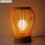 Japanese Small Desk Lamp With Bamboo Shade - White Droplet Task Lighting For Bedside