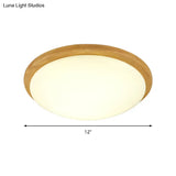 Japanese - Style Ceiling Mount Light With Domed Shade For Study Room - Acrylic Lamp In Warm/White