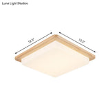 Japanese Style Square Ceiling Light Wood Led Flush Mount - Wide Range Selection