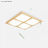 Japanese Style Ultra - Thin Led Flush Mount Light Fixture For Wood Bedroom