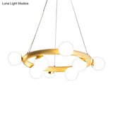 Japanese Style Wood Ring Pendant Light With Bubble Shade In Beige - Perfect For Study Room