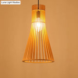 Japanese Wood Single-Bulb Pendant Ceiling Light - Stylish Shade & Ideal For Restaurants
