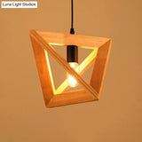Japanese Wood Single-Bulb Pendant Ceiling Light - Stylish Shade & Ideal For Restaurants