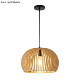Japanese Wood Single-Bulb Pendant Ceiling Light - Stylish Shade & Ideal For Restaurants