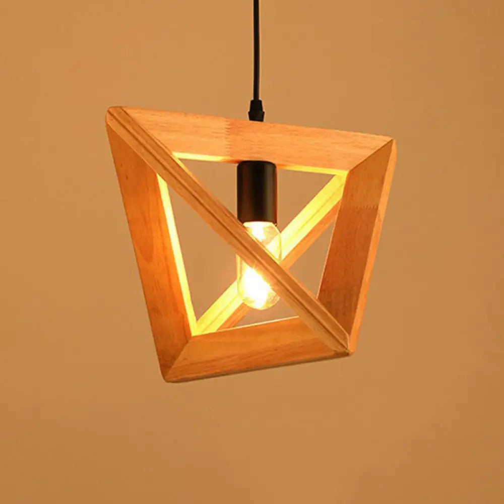 Japanese Wood Single-Bulb Pendant Ceiling Light - Stylish Shade & Ideal For Restaurants / G