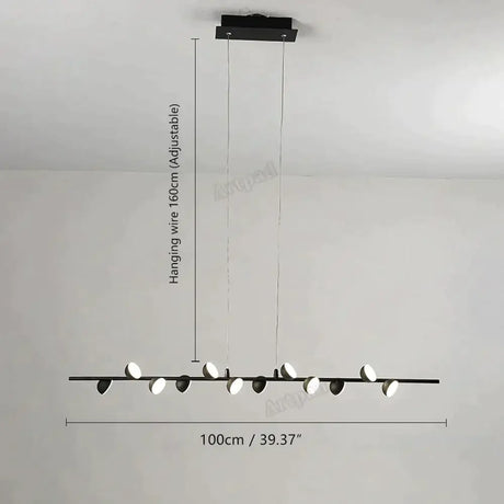 Josephine - Hanging Lamp Nordic Tree Branch iron Art Hanging Light 12 Heads Black / White Lighting