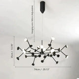 Josephine - Hanging Lamp Nordic Tree Branch iron Art Hanging Light 36 Heads Black / White Lighting