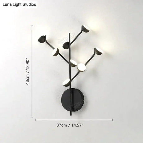 Josephine - Hanging Lamp Nordic Tree Branch Iron Art Light 8 Heads Black / White Lighting