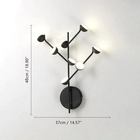 Josephine - Hanging Lamp Nordic Tree Branch iron Art Hanging Light 8 Heads Black / White Lighting
