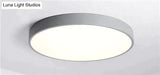 Kaley - Super Slim Led Surface Mount Light With Remote Control Gray / Dia23 X H5Cm Warm White