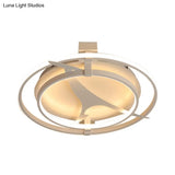 Kangaroo Baby Cartoon Led Ceiling Light - Acrylic Metal Flush Mount In White