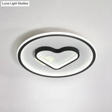 Kid Led Flush Mount Lamp: Vibrant Circle And Loving Heart Ceiling Fixture With Acrylic Shade