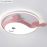 Kids Acrylic Whale Flush Mount Ceiling Light For Bedroom