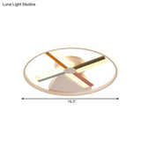 Kids Acrylic Windmill Ceiling Light - 16.5’/20.5’ W Led White Finish Flush Mount Warm/White