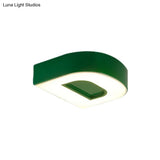 Kid’s Alphabet Led Flush Mount Light Fixture For Kindergarten - Green/Red/Blue Colors