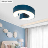 Kid’s Alphabet Led Flush Mount Light Fixture For Kindergarten - Green/Red/Blue Colors