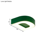 Kid’s Alphabet Led Flush Mount Light Fixture For Kindergarten - Green/Red/Blue Colors