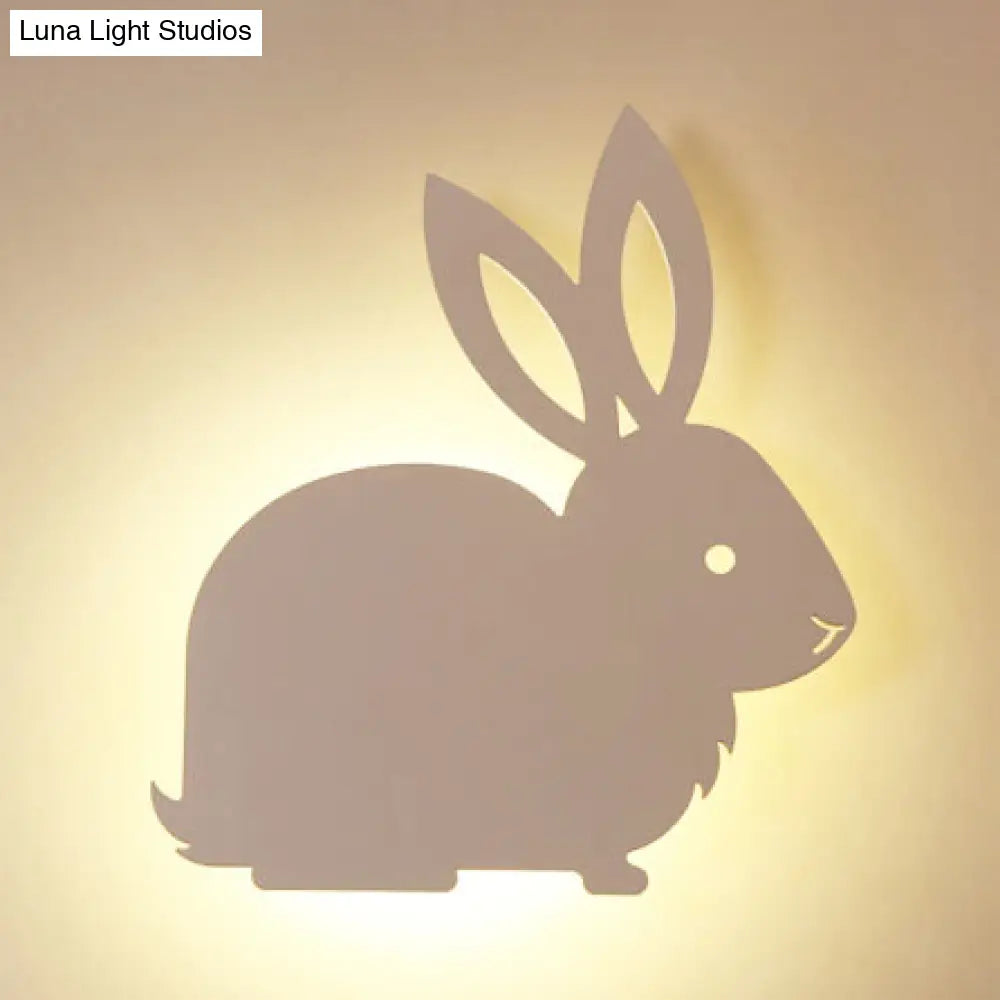 Kids Animal Wood Led Sconce Light - Eye-Caring Modern Wall For Bedroom Or Stairway