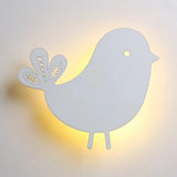 Kids Animal Wood Led Sconce Light - Eye-Caring Modern Wall For Bedroom Or Stairway White / B