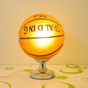 Kids Basketball Desk Light: Sporty Style Table Lamp For Bedroom With Plug-In Cord Brown