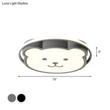Kids Bedroom Bear Cartoon Acrylic Led Gray/Black Ceiling Fixture – Flush Mount Lighting