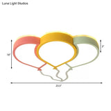 Kid’s Bedroom Led Ceiling Lamp In Macaron Loft Style - Acrylic Flat Balloon Design
