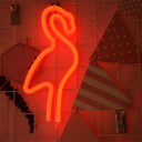 Kids Bedroom Led Night Light With Flamingo Cartoon Design - Wall Hanging Lamp White / Red