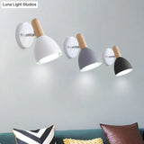 Kids Bell Shaped Sconce Wall Lamp With Pivot Joint - Metal 1-Bulb Bedroom Reading