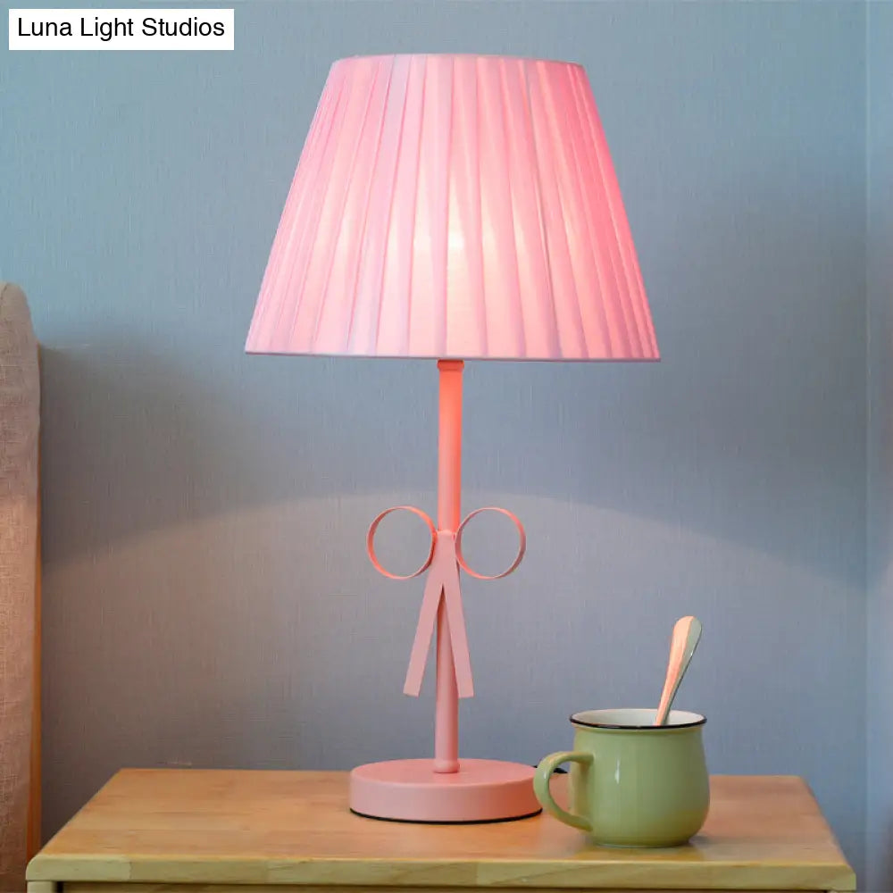 Kids Candy Colored Desk Light For Girls Bedroom - Foldable Tapered Shade And Study-Ready