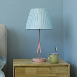 Kids Candy Colored Desk Light For Girls Bedroom - Foldable Tapered Shade And Study-Ready Blue