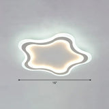 Kids’ Cartoon Acrylic Led Flushmount Ceiling Light With White Pentacle Design / 16’ Inner Warm Outer