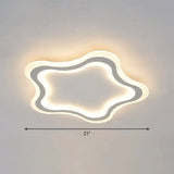 Kids’ Cartoon Acrylic Led Flushmount Ceiling Light With White Pentacle Design / 21’ Warm