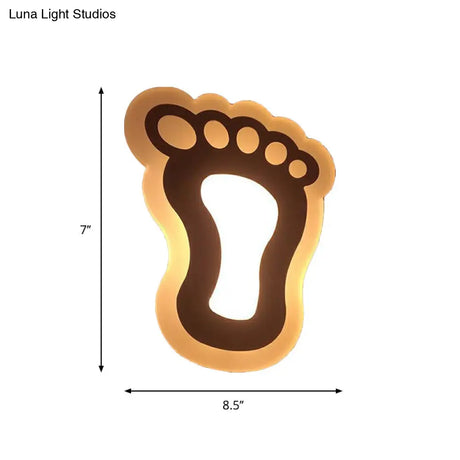 Kids Cartoon Apple/Leaf/Cat Led Flush Mount Wall Sconce - Small Acrylic Light For Childrens Bedroom