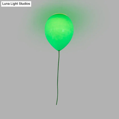 Kids Cartoon Balloon Glass Flush Mount Ceiling Light Fixture For Bedroom Green / 6