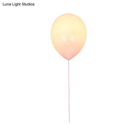 Kids Cartoon Balloon Glass Flush Mount Ceiling Light Fixture For Bedroom Pink / 6
