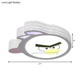 Kid’s Cartoon Flush Mount Ceiling Light: Modern Acrylic Fixture In White