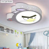 Kid’s Cartoon Flush Mount Ceiling Light: Modern Acrylic Fixture In White