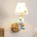 Kids Cartoon Pony Metal Wall Sconce Lighting For Bedroom - Single Head Pink/Blue Blue