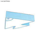 Kids’ Cartoon Triangle Fish Ceiling Lamp - Led Flush Mount Light For Child’s Bedroom Or Living Room