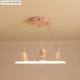Kids Chandelier: Acrylic Circular Suspension Light With Decorative Figurine - Perfect For Nurseries