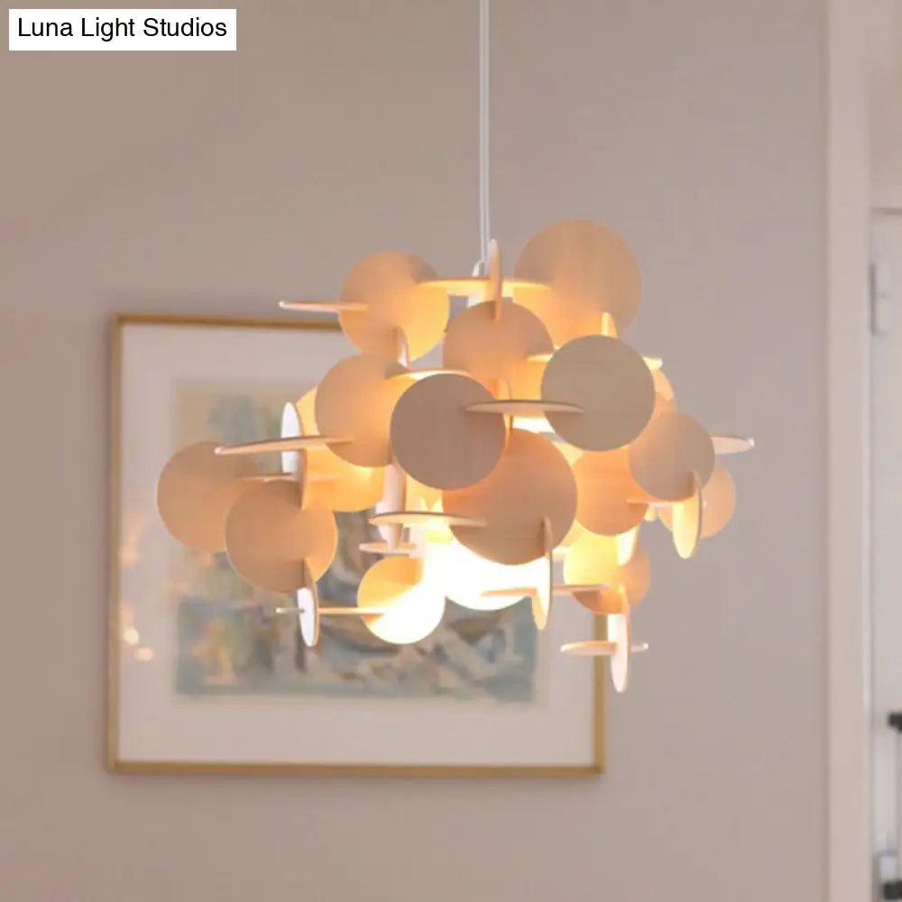 Kids Dot Decor Chandelier:woody Hanging Light For Dining & Nursing Room