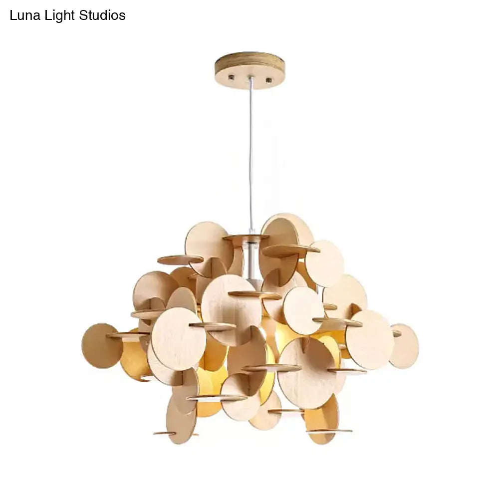Kids Dot Decor Chandelier:woody Hanging Light For Dining & Nursing Room