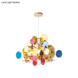 Kids Dot Decor Chandelier:woody Hanging Light For Dining & Nursing Room