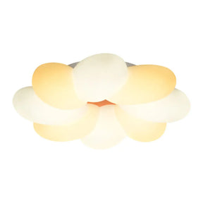 Kids Flower Flush Mount Lighting - 1 Light Plastic Ceiling Fixture For Girls Bedroom Yellow / 18’